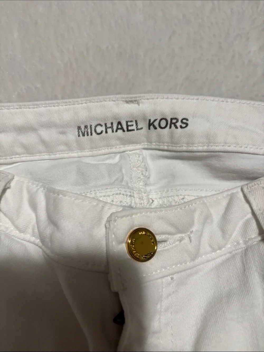 Michael Kors White Wide-Leg Flare Jeans
